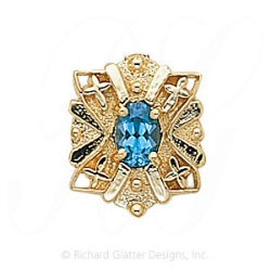 GS244 BT - 14 Karat Gold Blue Topaz Slide 